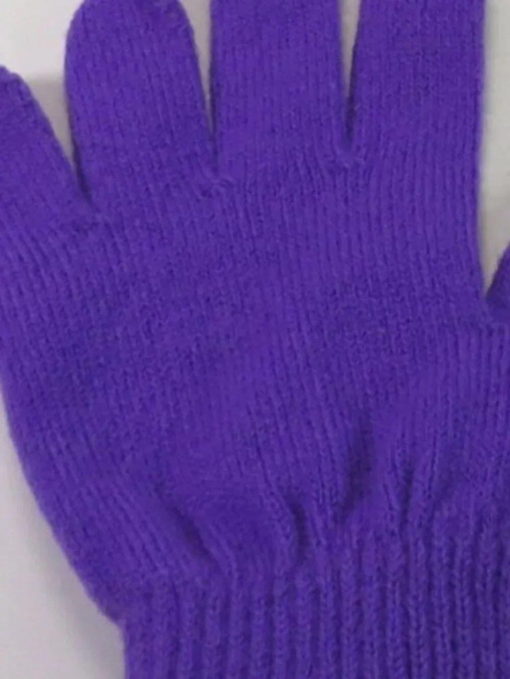 Girls Purple Dog Glasses Winter Beanie Hat Pom Gloves Set Fleece Lined